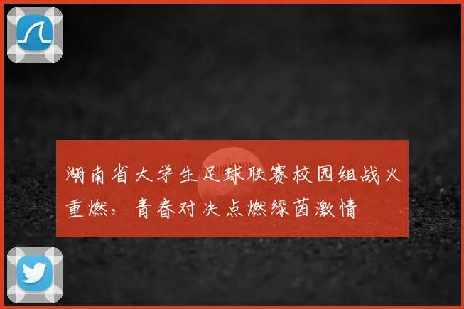 湖南省大学生足球联赛校园组战火重燃，青春对决点燃绿茵激情